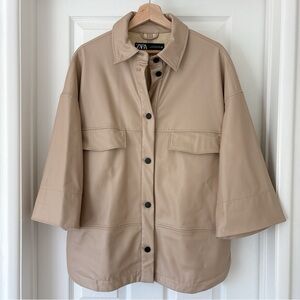 Zara faux leather over shirt jacket